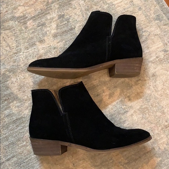 Splendid Hamptyn Almond toe black suede booties - Picture 3 of 6